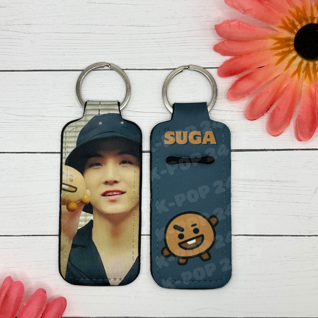 BTS BT21 Suga Lip Balm Holder Keychain/bag tag