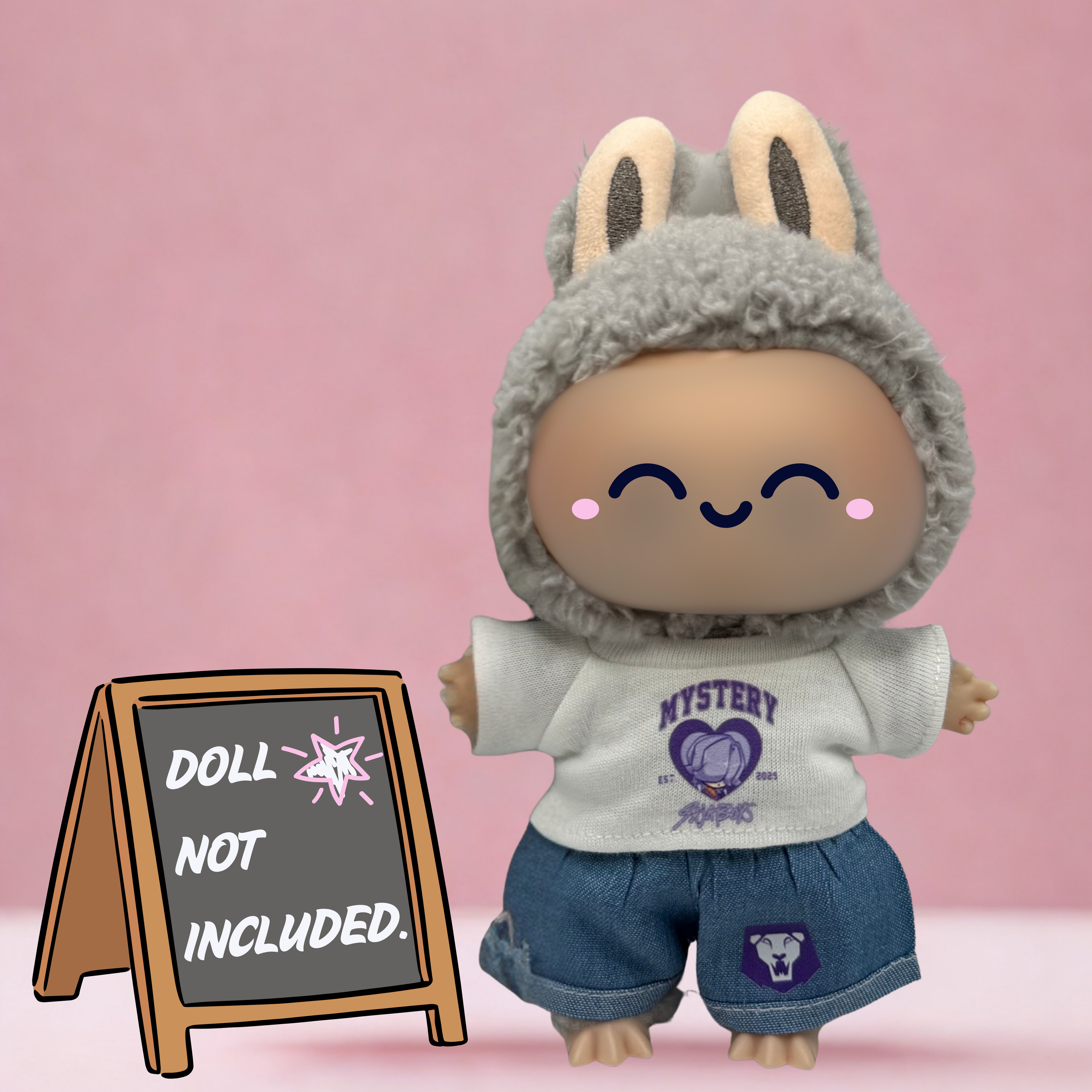 Kpop Demon Hunters Mystery Saja Boys t-shirt and shorts outfit for 17cm doll