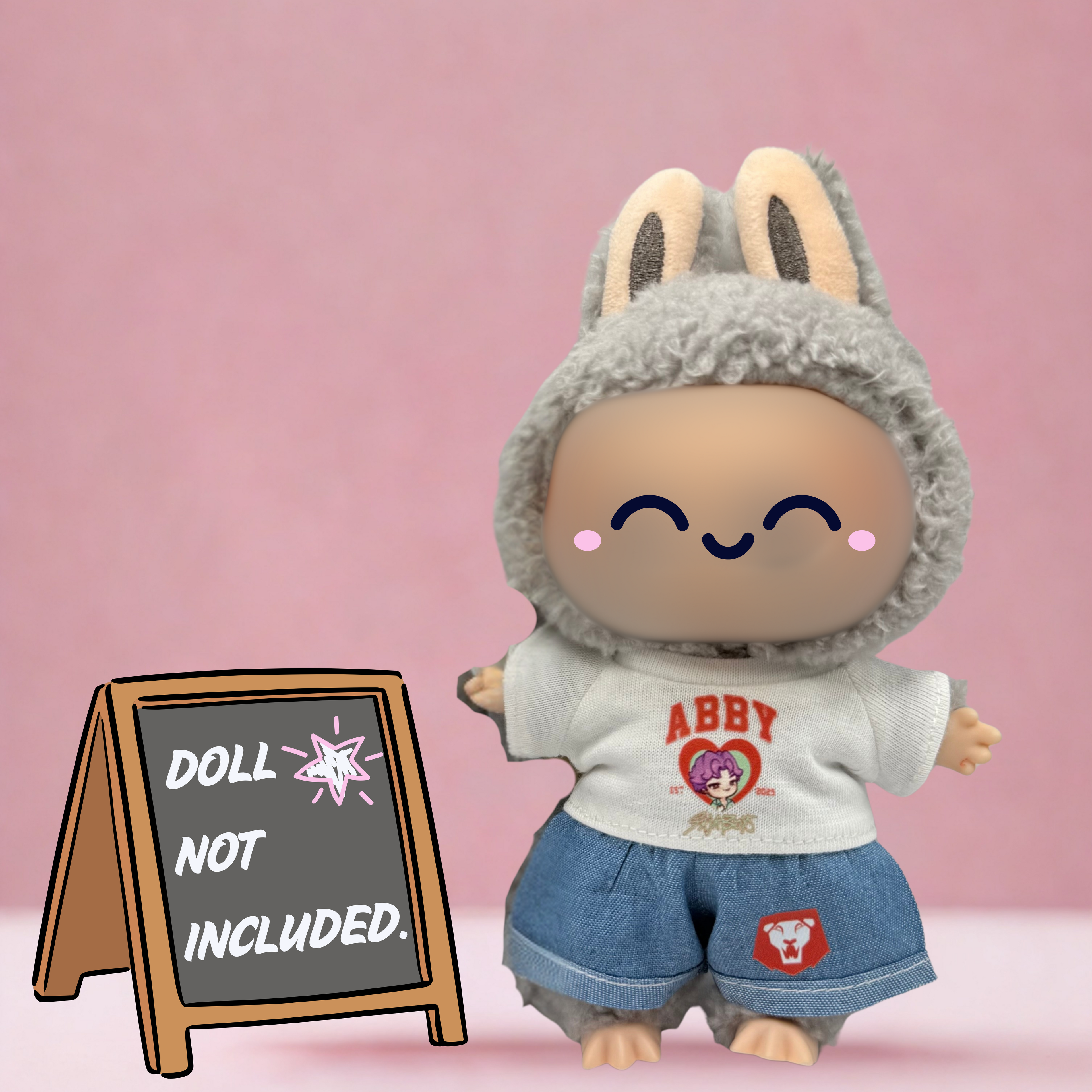 Kpop Demon Hunters Saja Boys Abby t-shirt and shorts outfit for 17cm doll