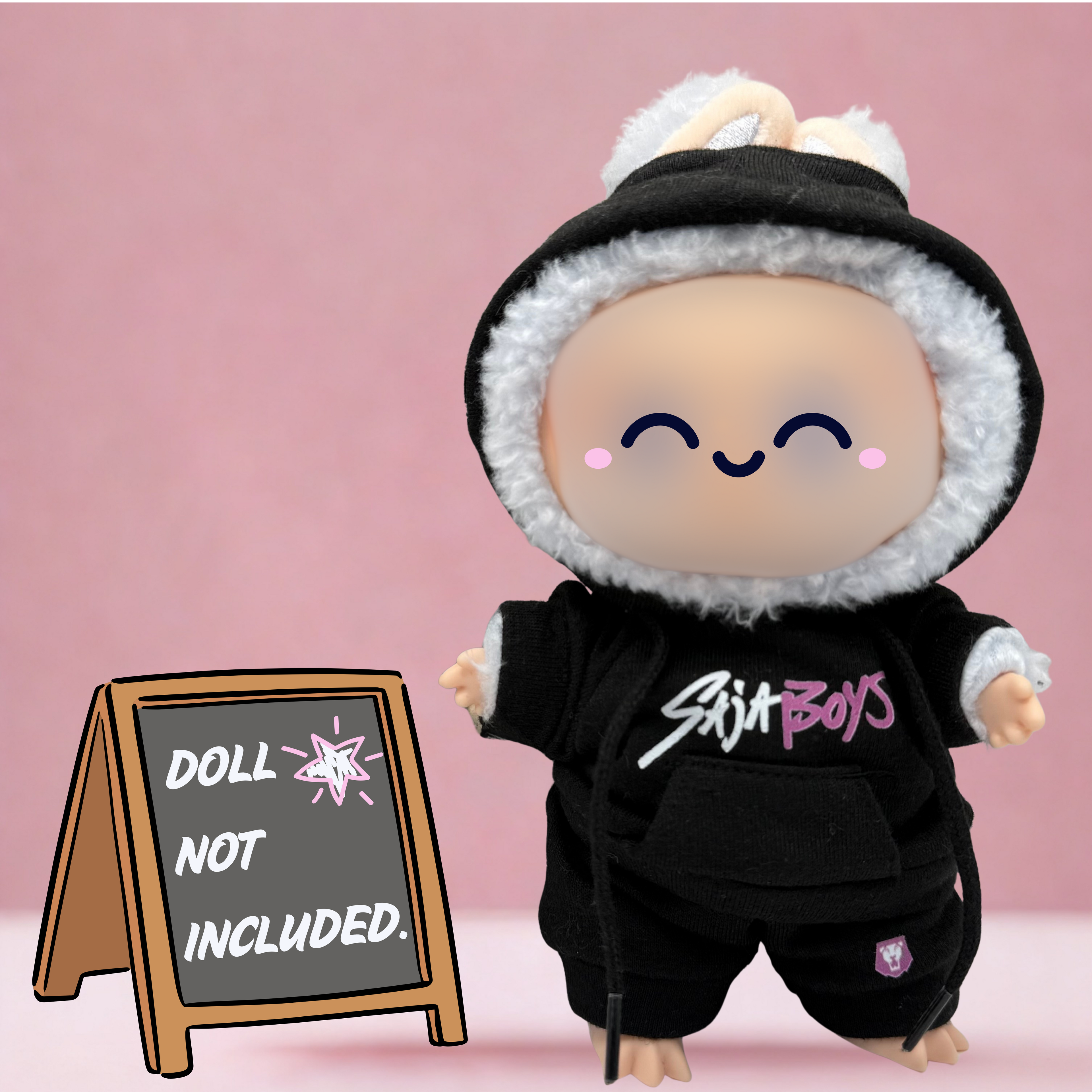 Kpop Demon Hunters Saja Boys Hoodie and pants sweatsuit 2 piece outfit for 17cm doll