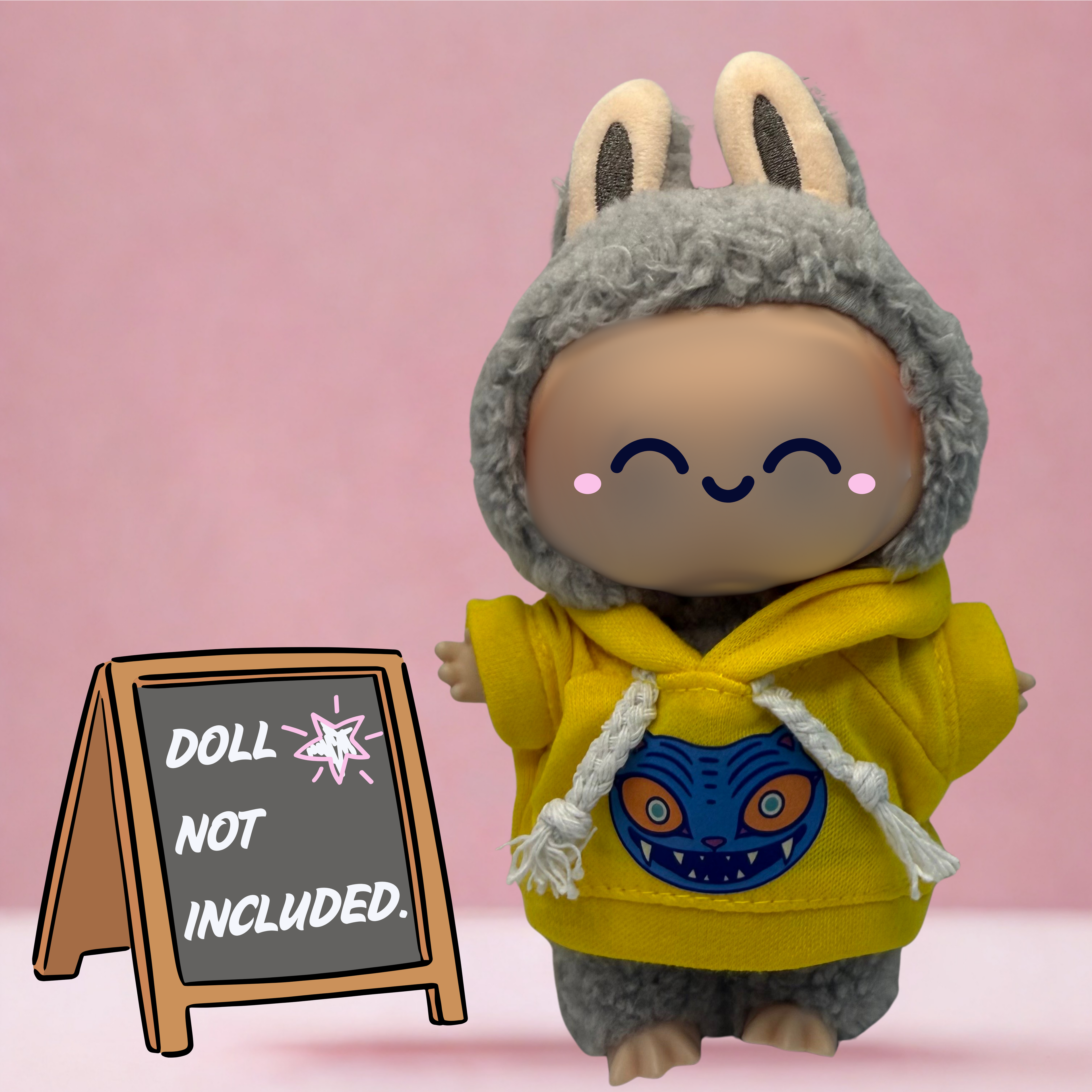 Kpop Demon Hunters Derpy tiger oversized hoodie sweatshirt for 17cm doll