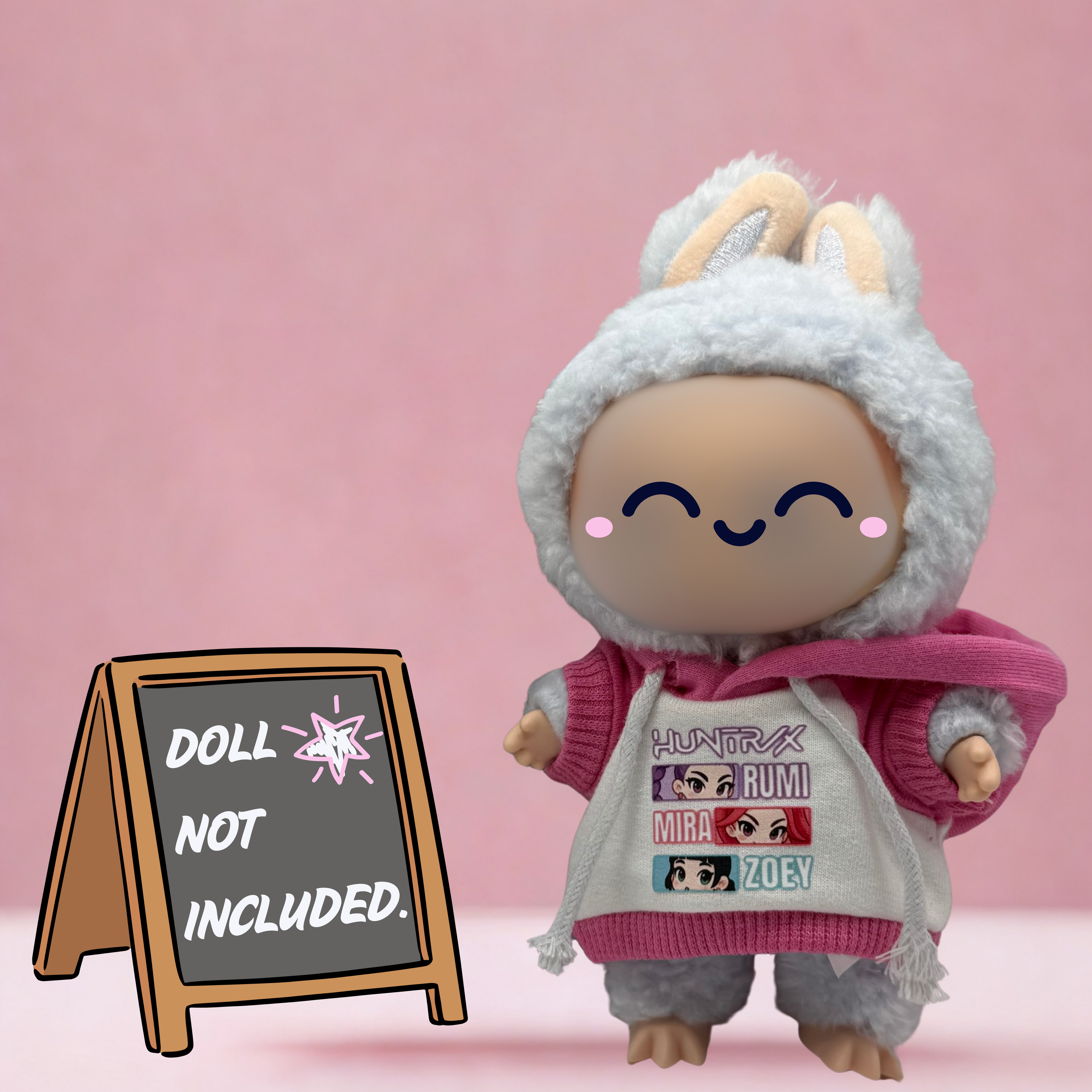 Kpop Demon Hunters Huntrix two-toned hoodie sweatshirt for 17cm doll