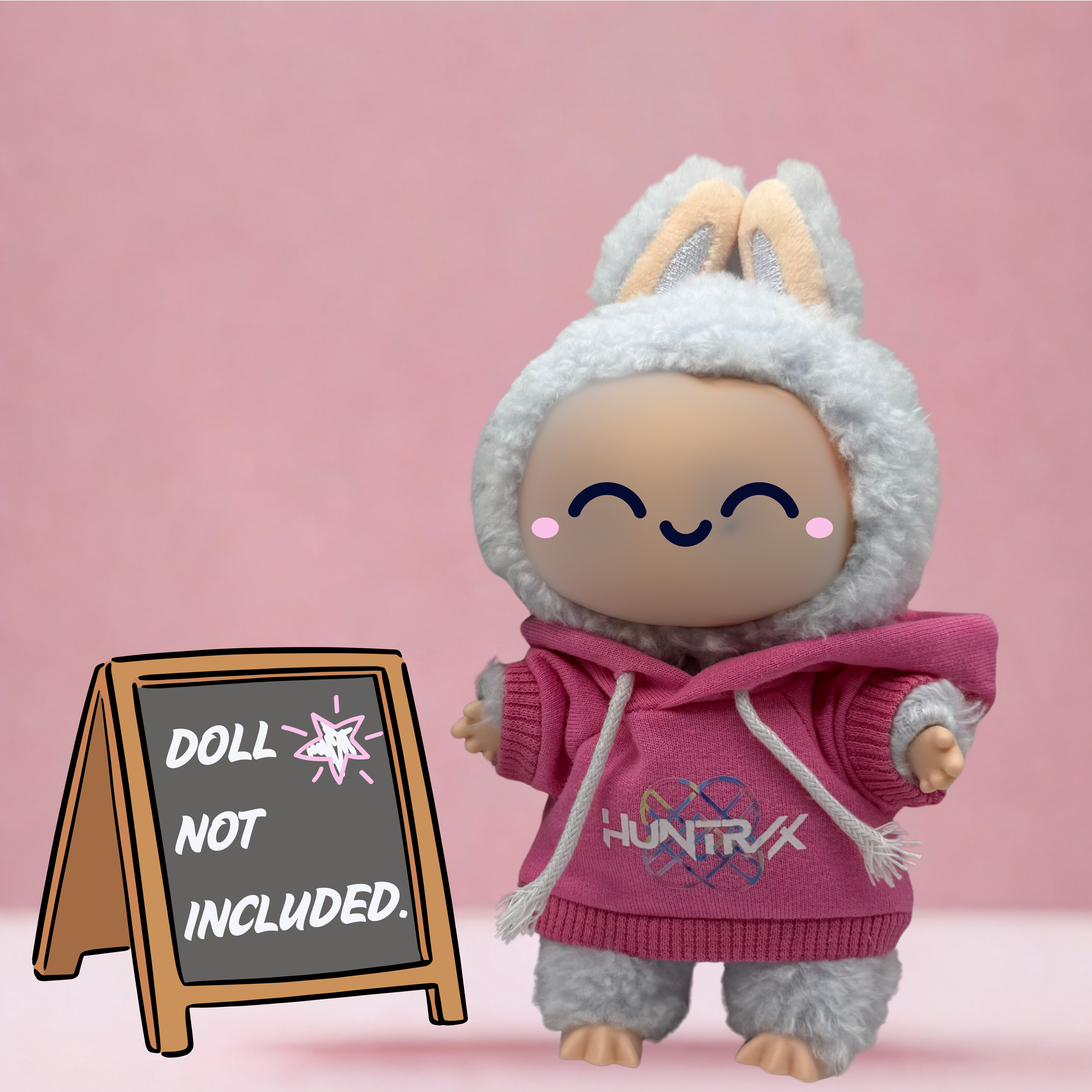 Kpop Demon Hunters Huntrix pink hoodie sweatshirt for 17cm doll