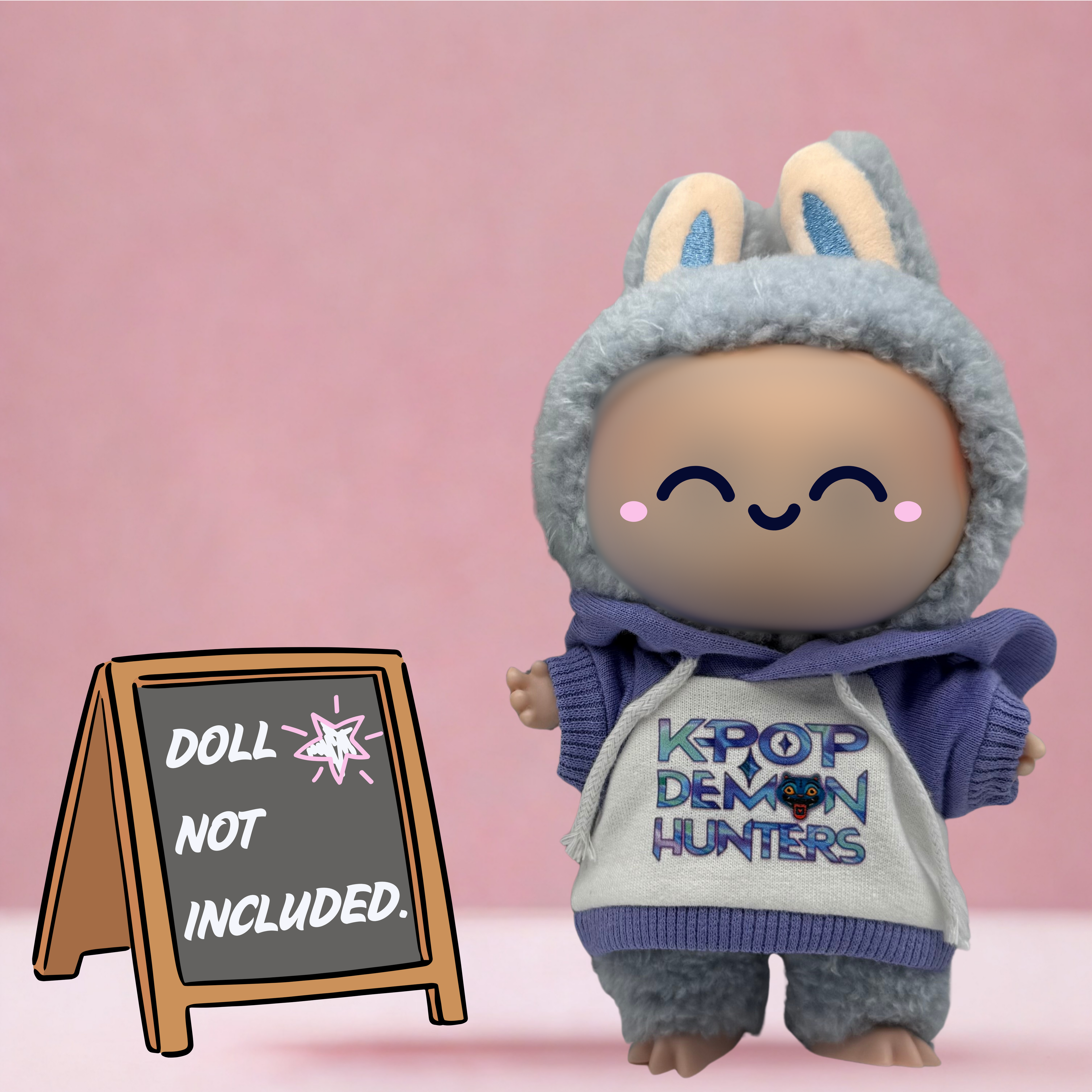 Kpop Demon Hunters Huntrix two-toned hoodie sweatshirt for 17cm doll