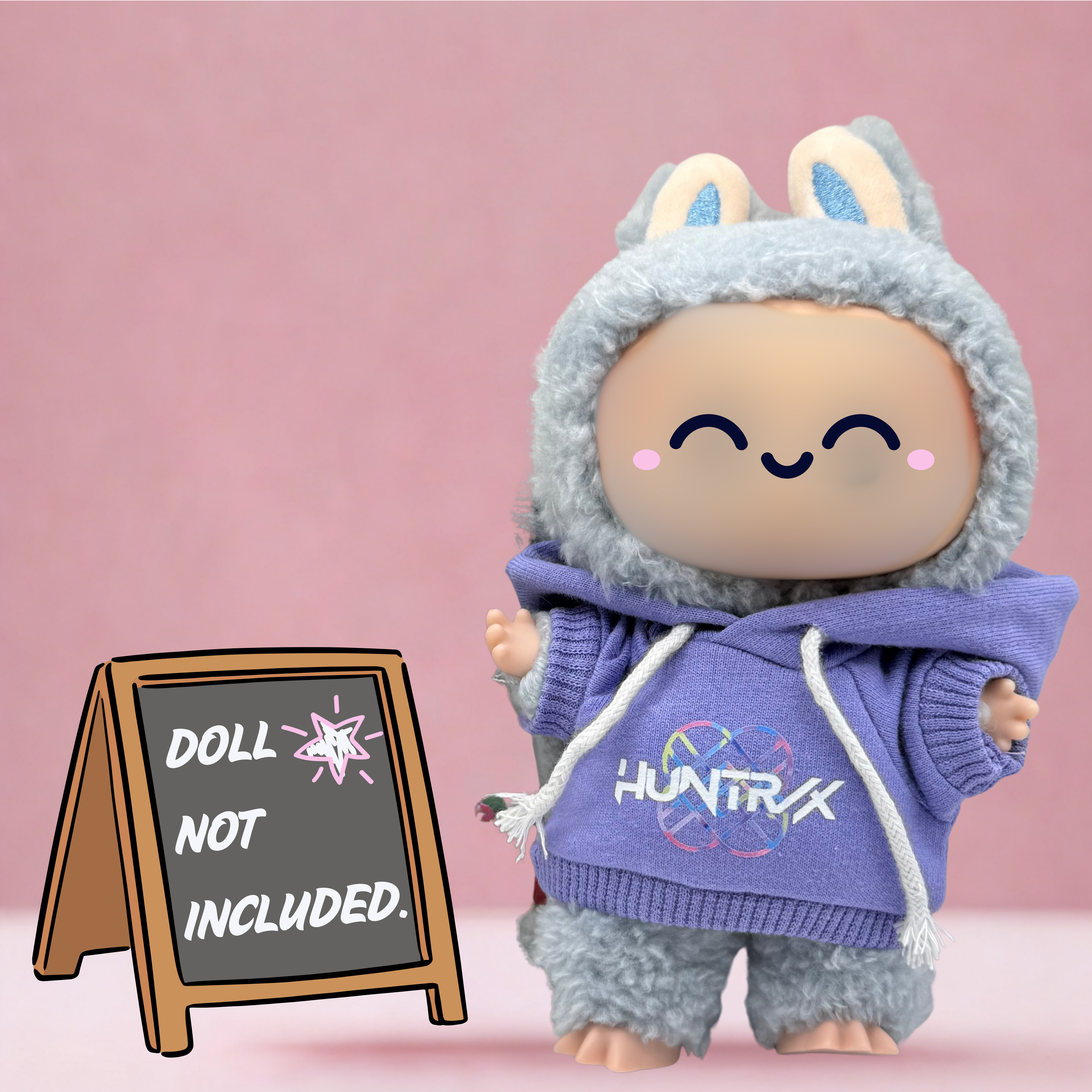 Kpop Demon Hunters Huntrix purple hoodie sweatshirt for 17cm doll