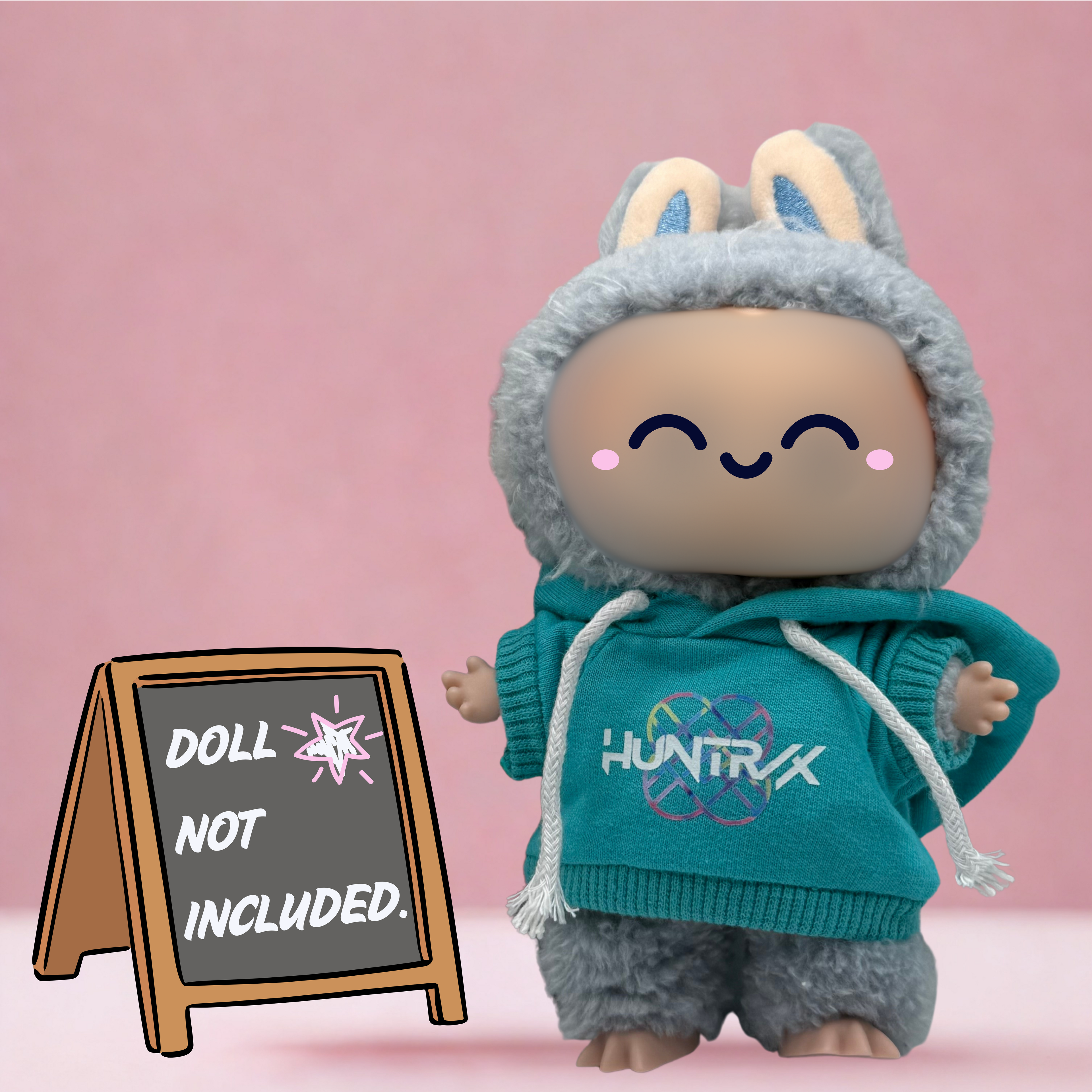 Kpop Demon Hunters Huntrix teal hoodie sweatshirt for 17cm doll