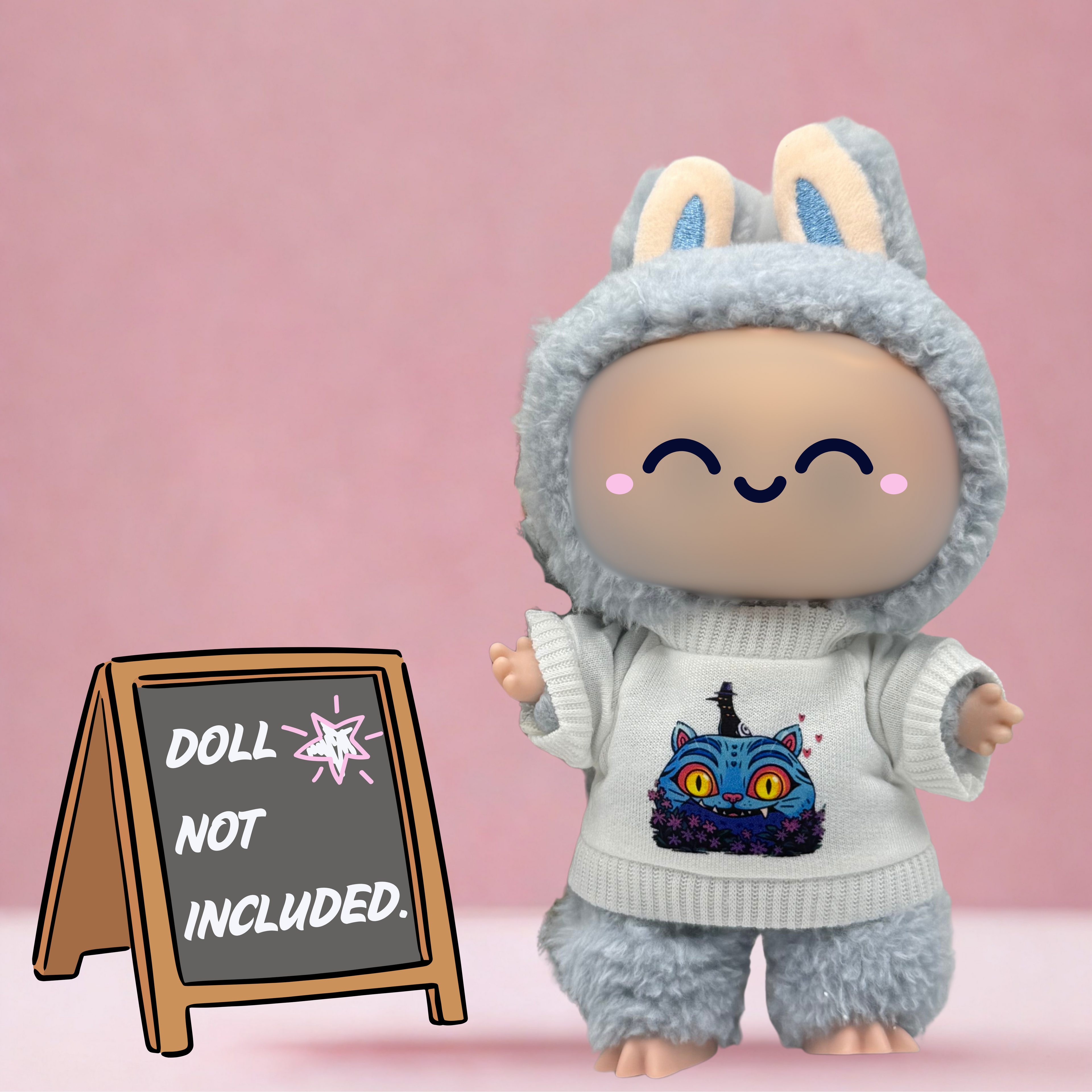 Kpop Demon Hunters Derpy tiger sweater t-shirt for 17cm doll