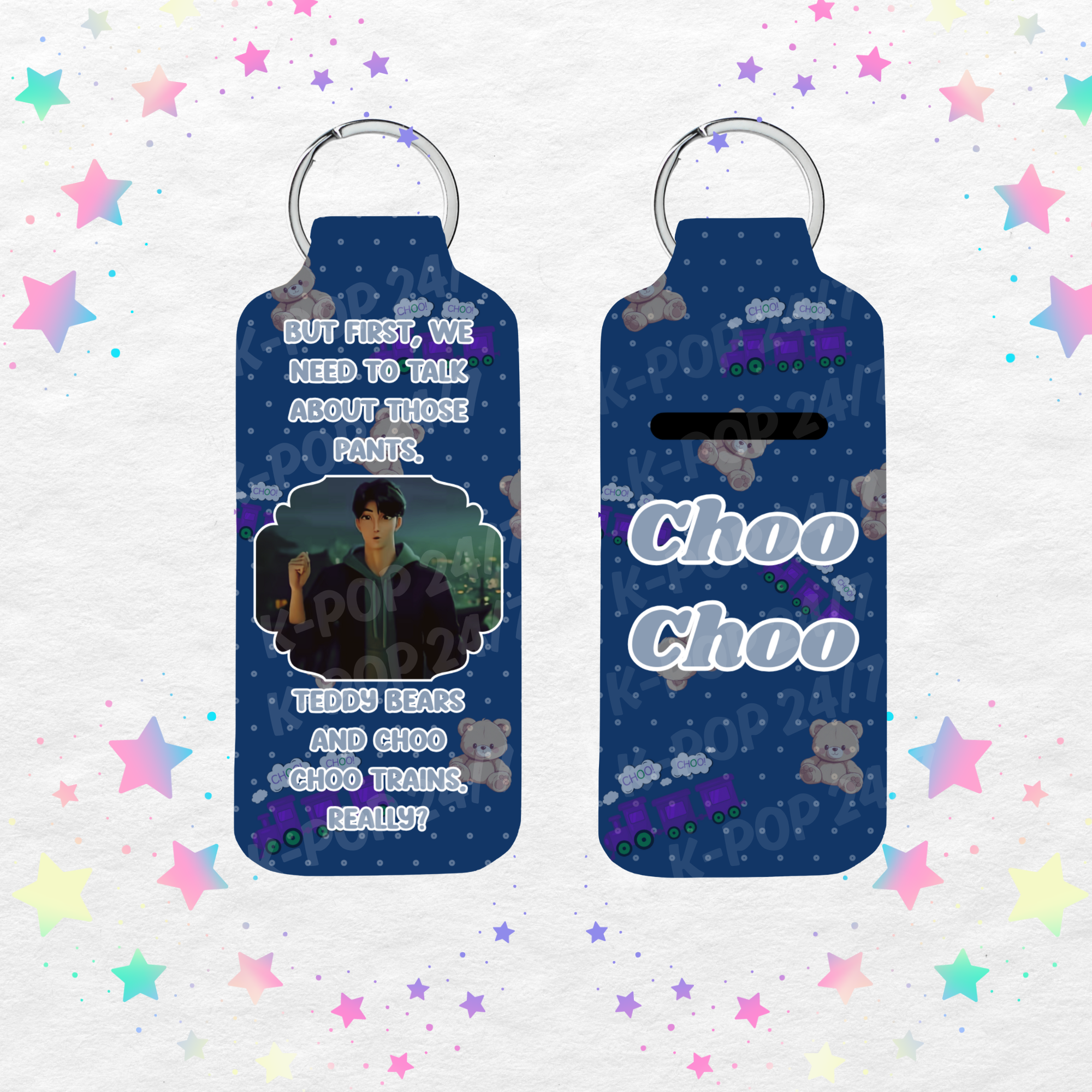 Kpop Demon Hunters Choo Choo Lip Balm/Chapstick Holder Keychain/Bag tag