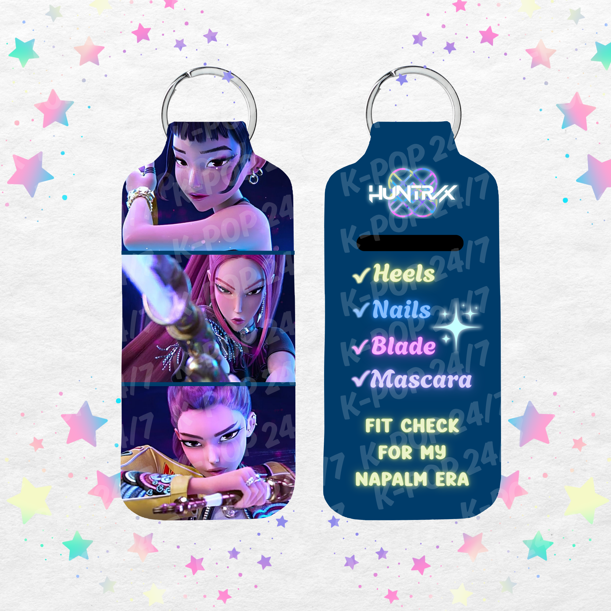 Kpop Demon Hunters Huntrix Lip Balm/Chapstick Holder Keychain/Bag tag