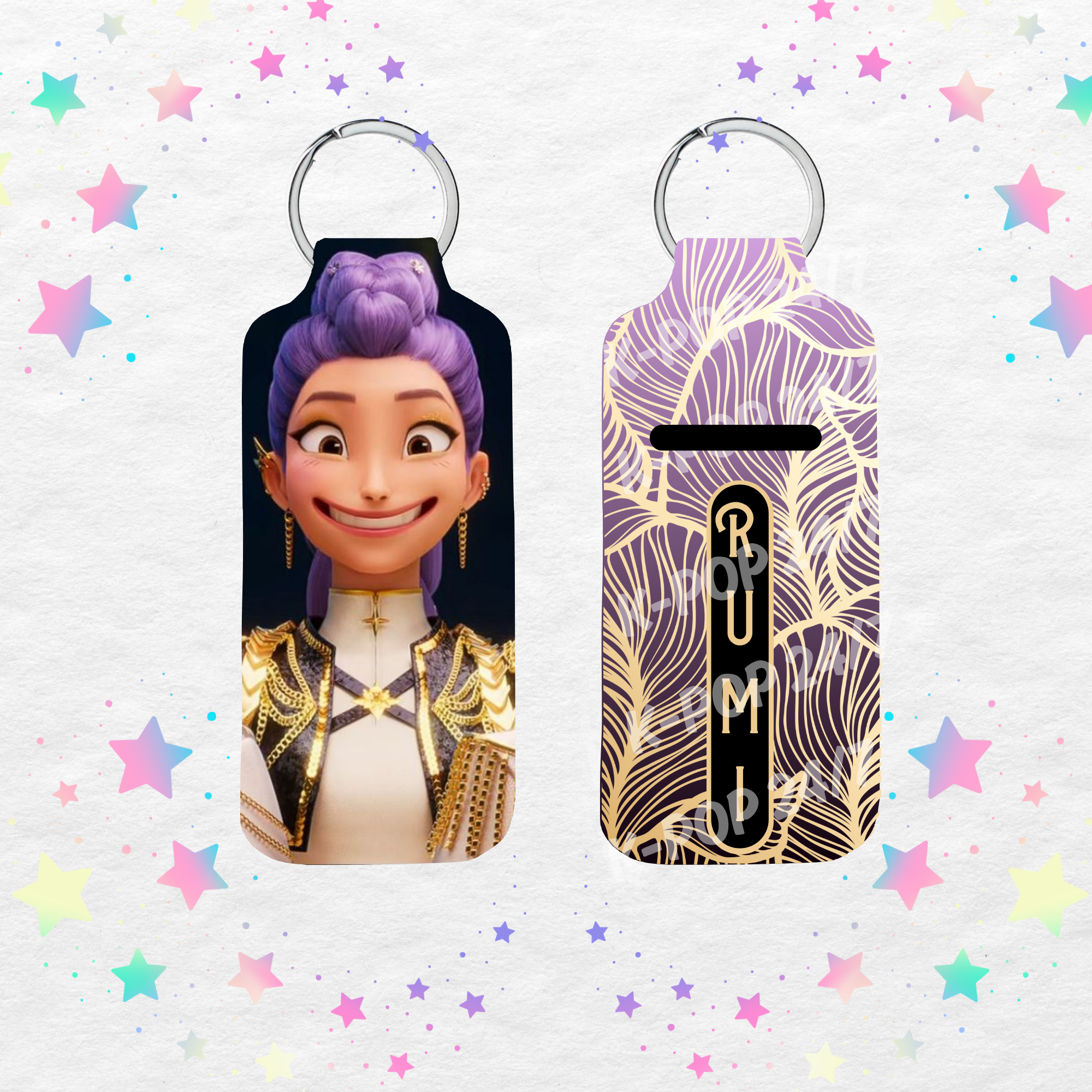 Kpop Demon Hunters Rumi Smile Lip Balm/Chapstick Holder Keychain/Bag tag