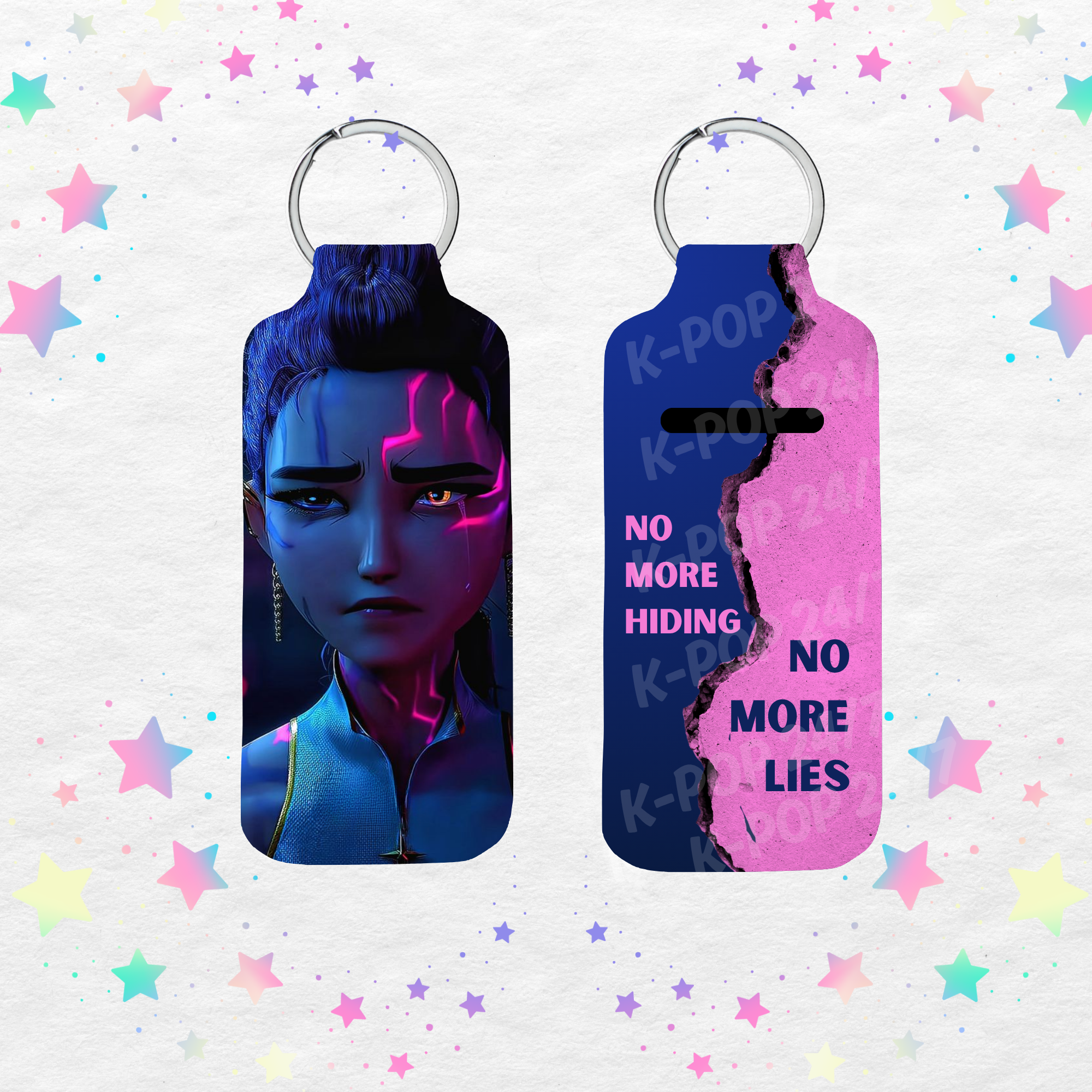 Kpop Demon Hunters Rumi Half Demon Half Hunter Lip Balm/Chapstick Holder Keychain/Bag tag