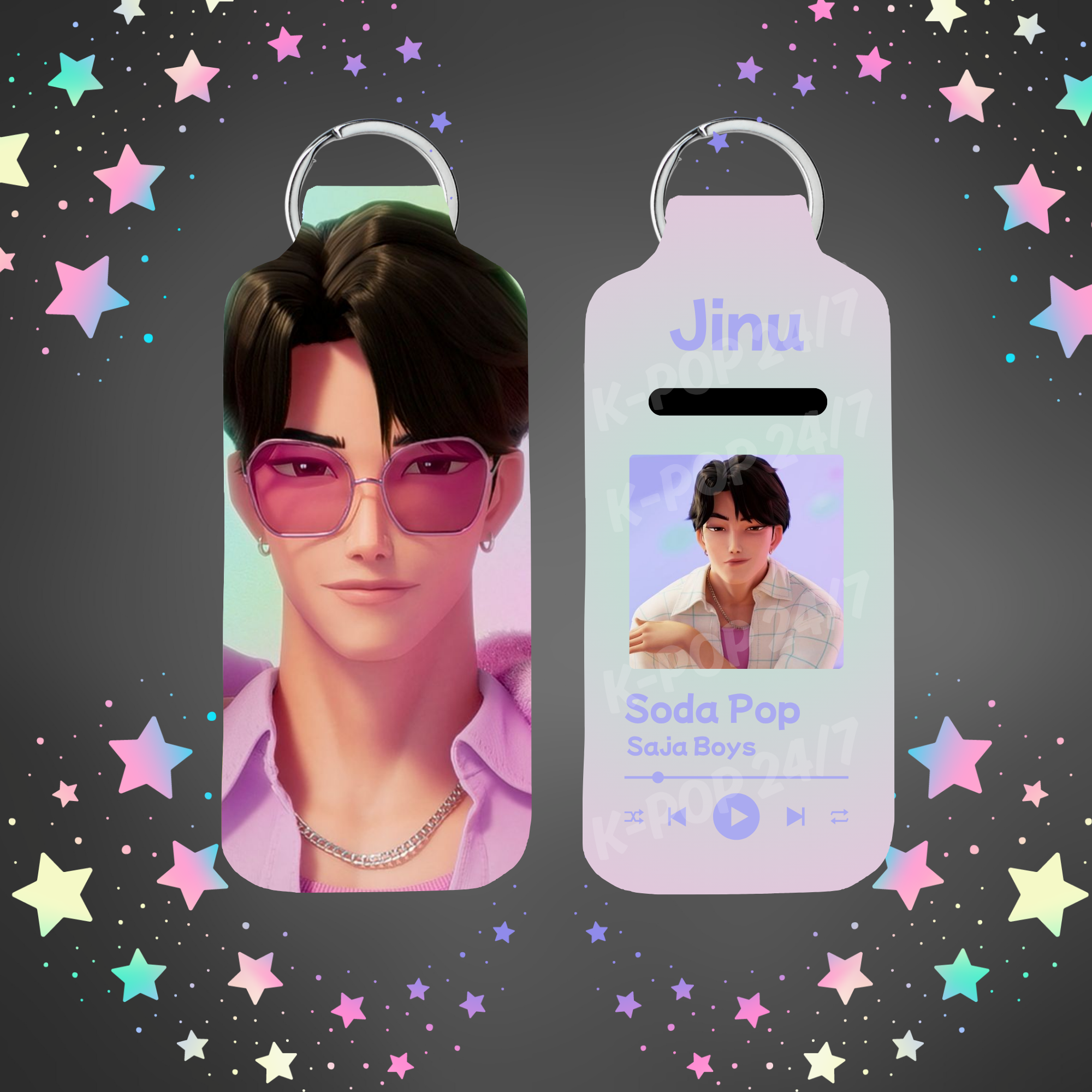 Kpop Demon Hunters Jinu Lip Balm/Chapstick Holder Keychain/Bag tag