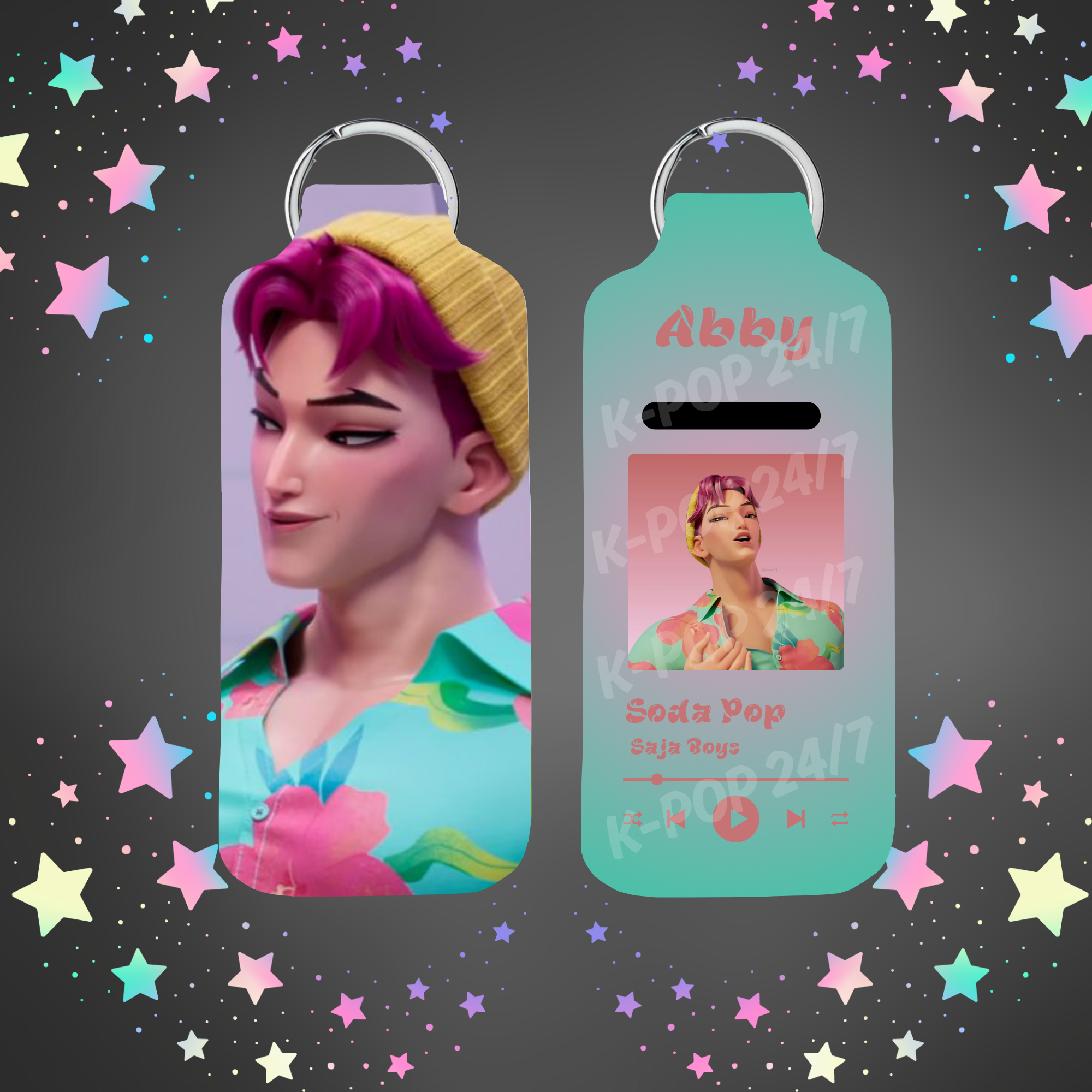 Kpop Demon Hunters Abby Lip Balm/Chapstick Holder Keychain/Bag tag