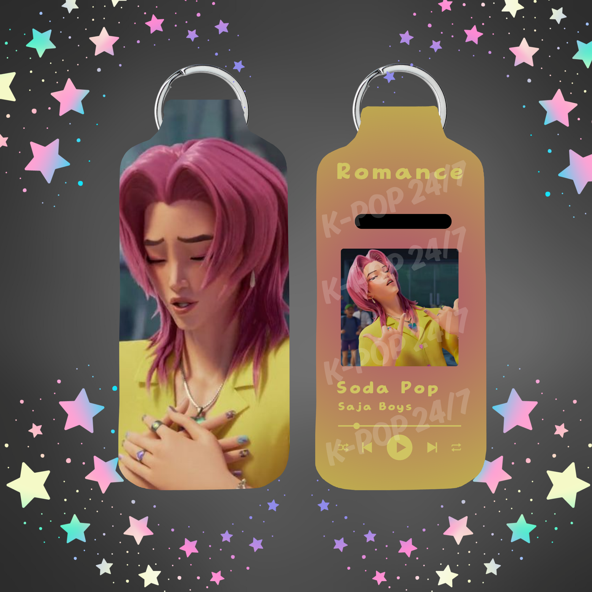 Kpop Demon Hunters Romance Lip Balm/Chapstick Holder Keychain/Bag tag