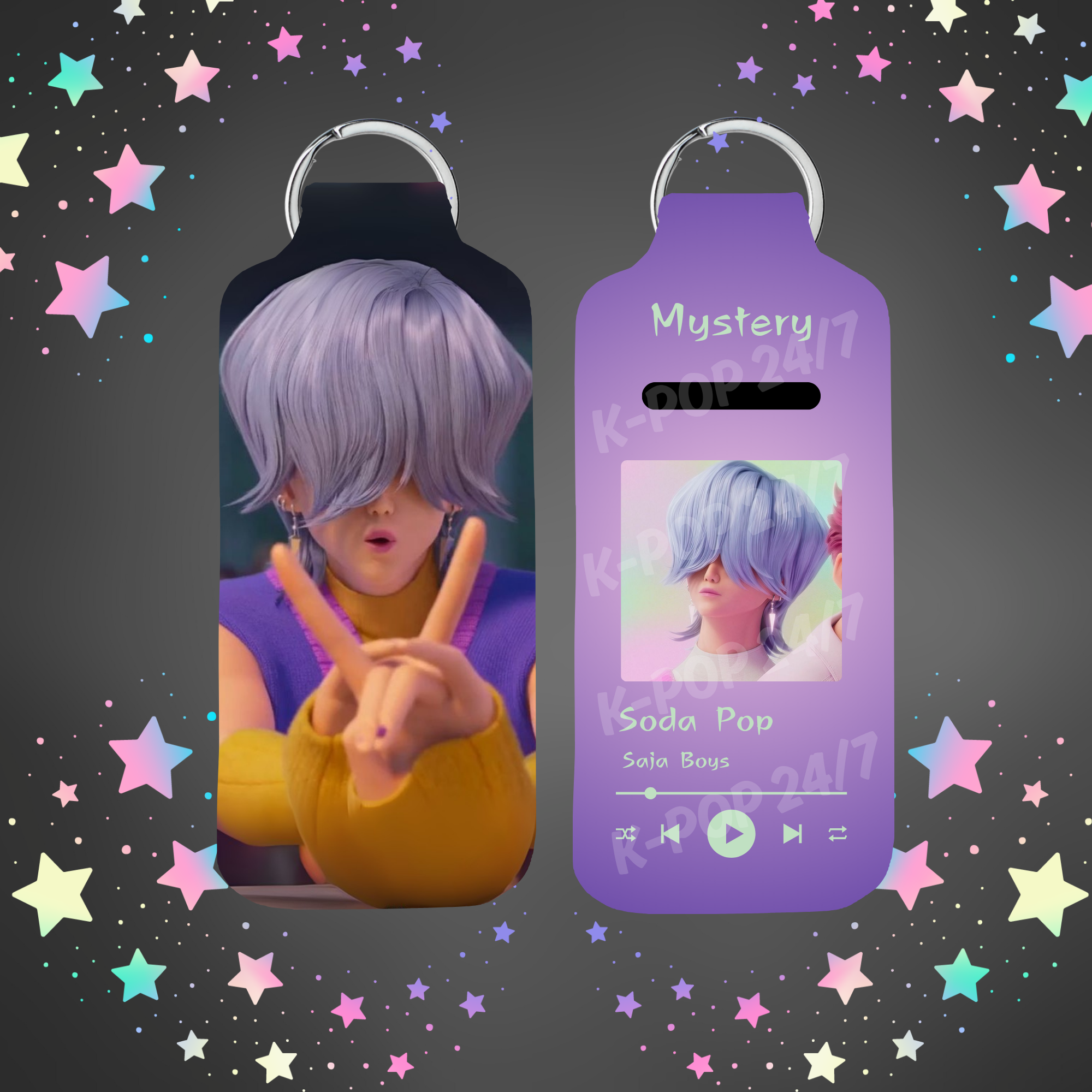 Kpop Demon Hunters Mystery Lip Balm/Chapstick Holder Keychain/Bag tag