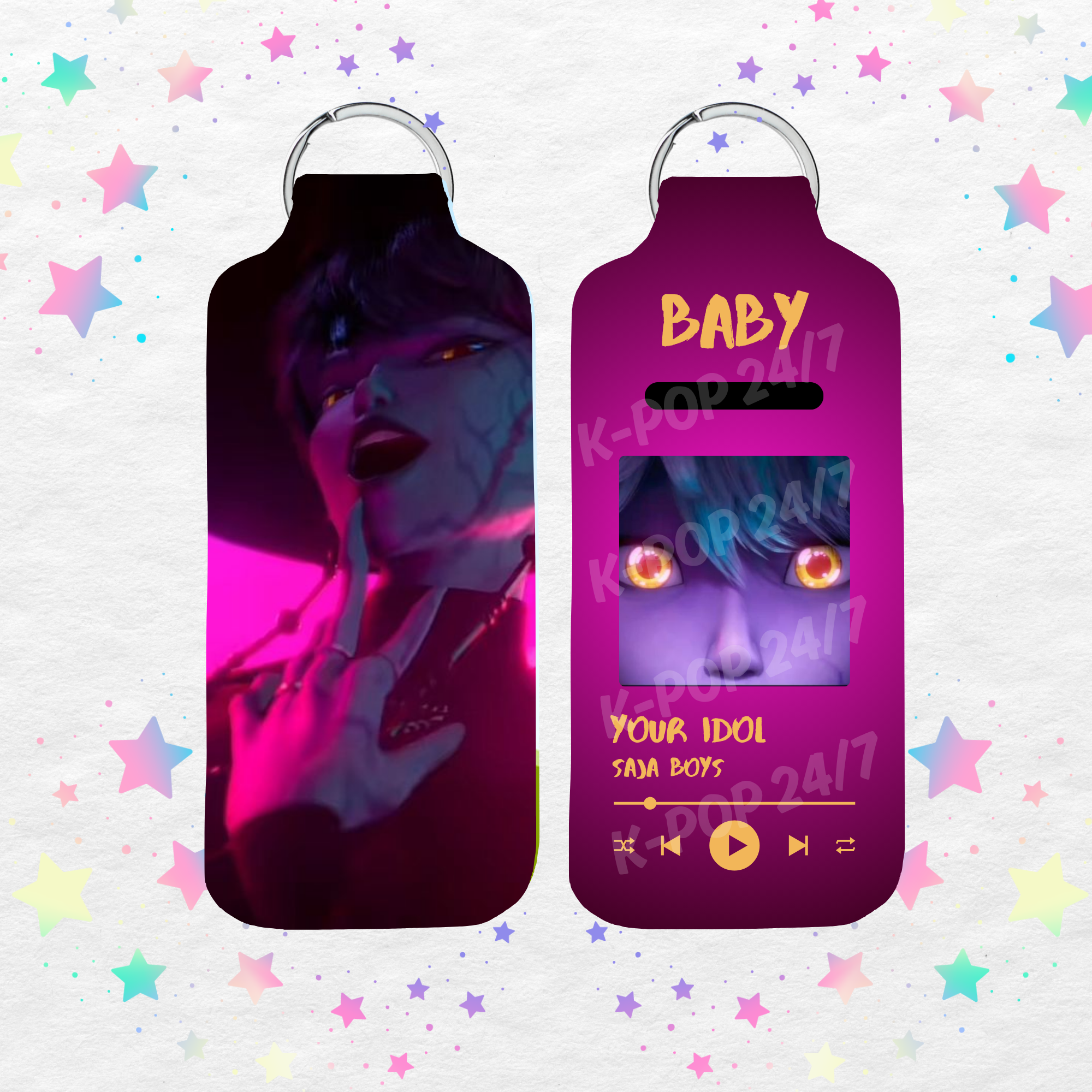 Kpop Demon Hunters Baby Demon form Lip Balm/Chapstick Holder Keychain/Bag tag