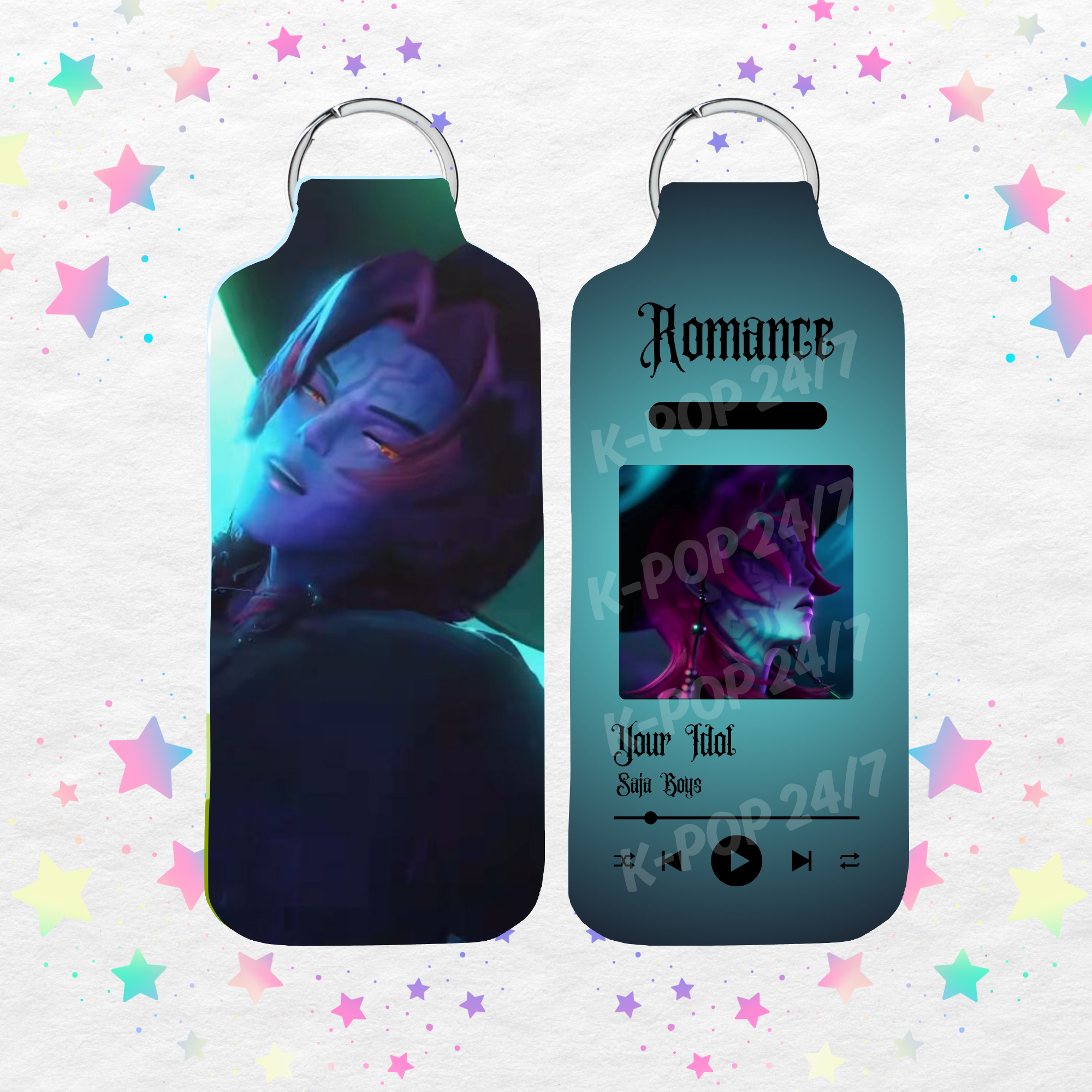 Kpop Demon Hunters Romance Demon Form Lip Balm/Chapstick Holder Keychain/Bag tag