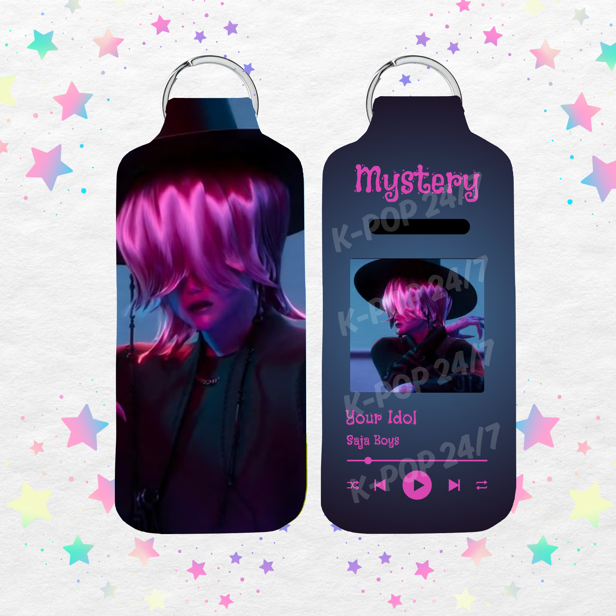 Kpop Demon Hunters Mystery Demon Form Lip Balm/Chapstick Holder Keychain/Bag tag