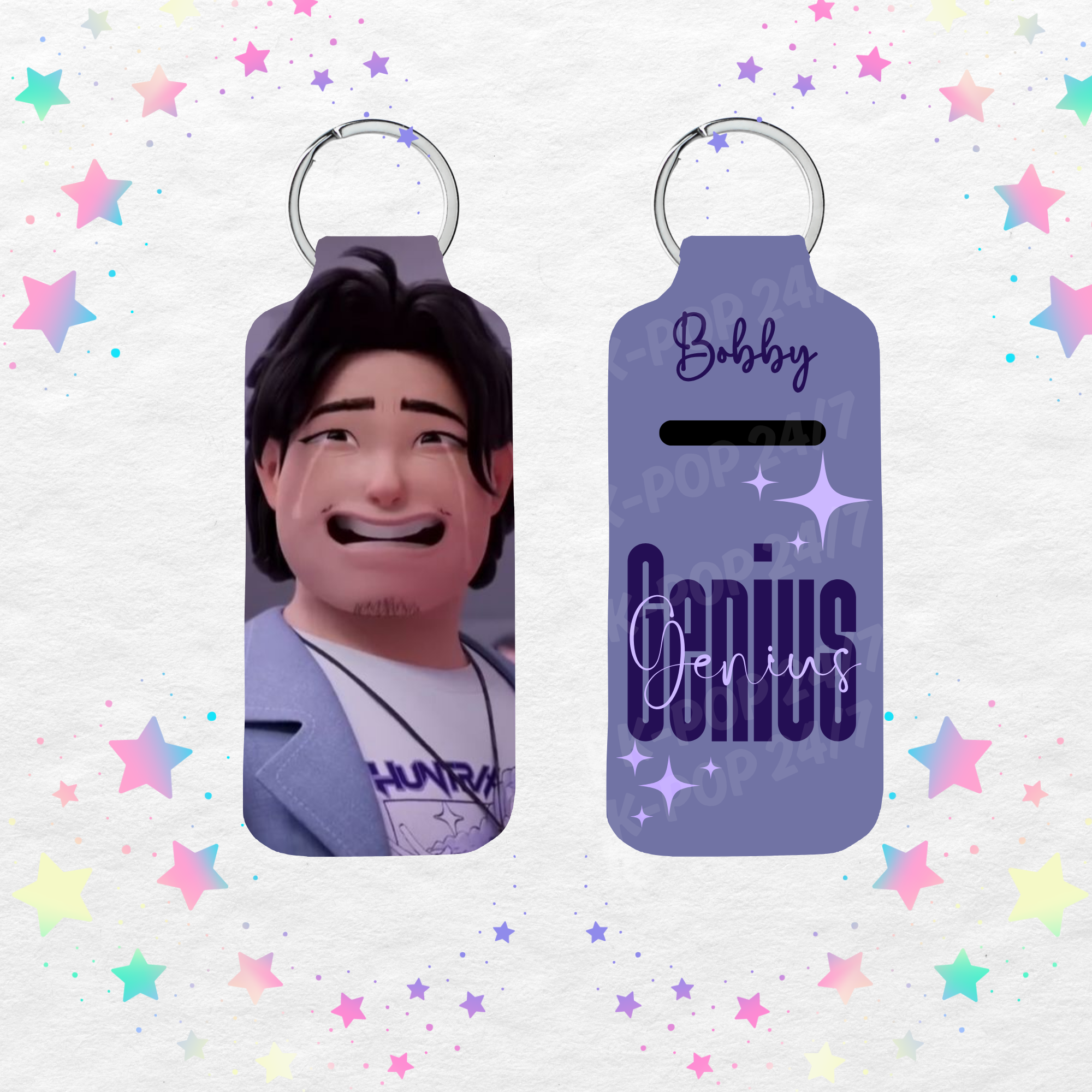 Kpop Demon Hunters Bobby Genius Lip Balm/Chapstick Holder Keychain/Bag tag